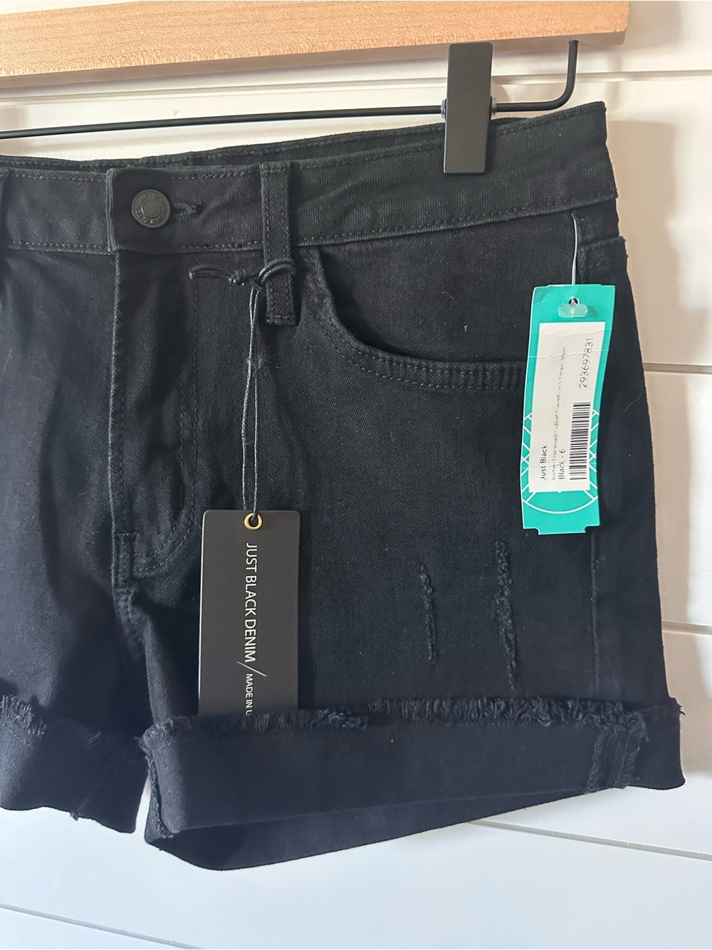 Just Black Women's Black Cuffed Denim Shorts